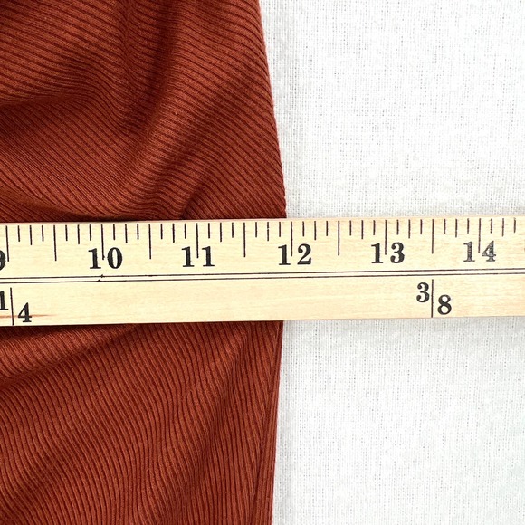 ENZA COSTA Dress Womens Large Umber Stretch Silk Knit Ruched Strappy Midi NEW - Picture 13 of 16